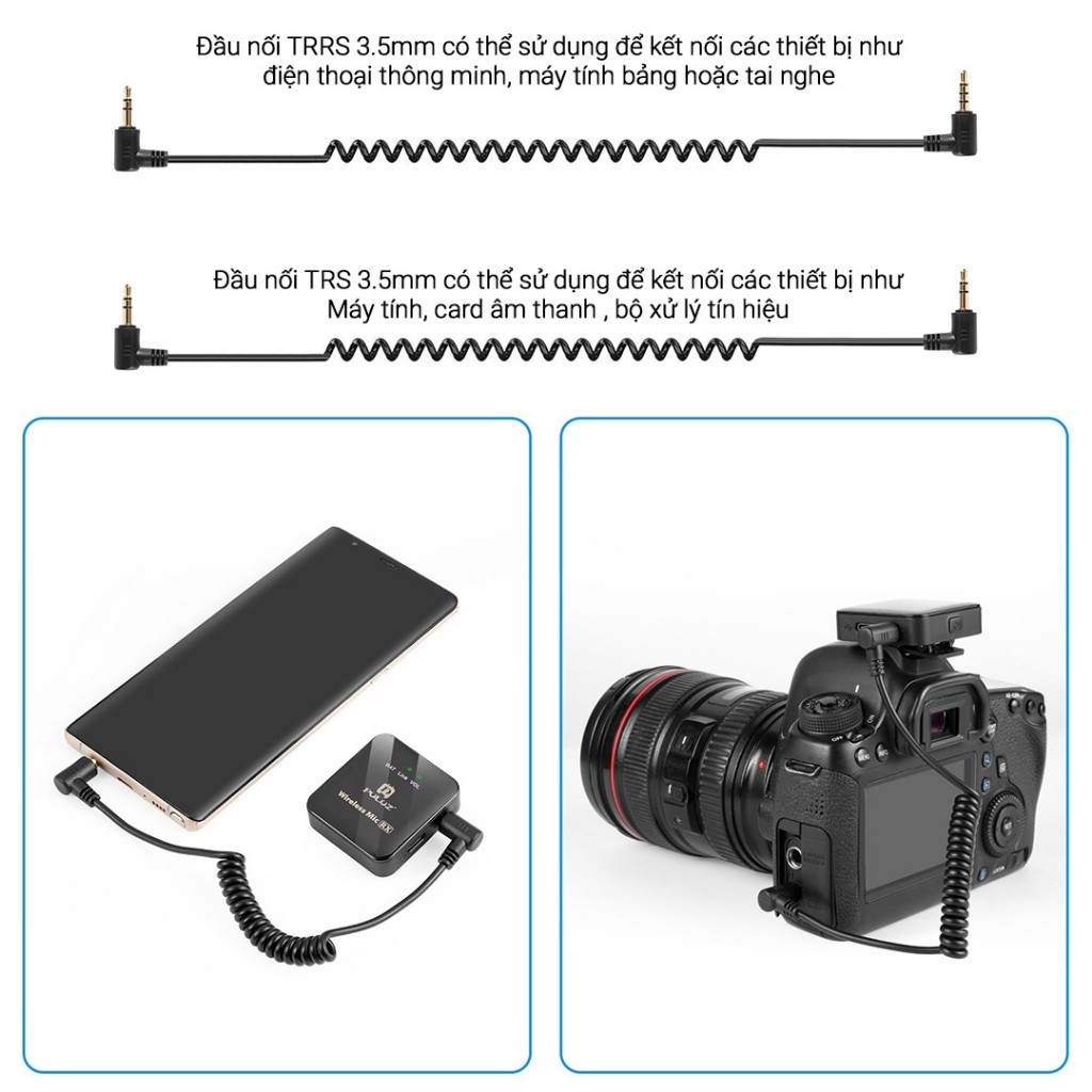 Micro Puluz không dây điện thoại cài áo khử nhiễu chống ồn nhỏ gọn ghi âm livestream trợ giảng quay phim - Chính hãng | BigBuy360 - bigbuy360.vn