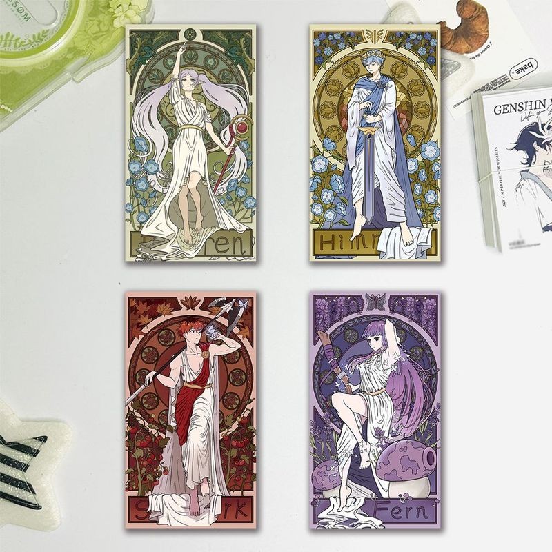 4 Cái / bộ Anime Sousou no Frieren Beyond Journey 's End Card Himmel Frideren Stark Heiter Fern Frie
