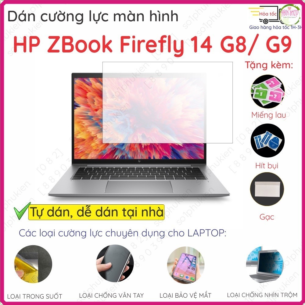 Dán màn hình cường lực HP ZBook Firefly/ Studio 14 15 16 G7 G8 G9 G10 nano dẻo trong, nhám, bảo vệ m
