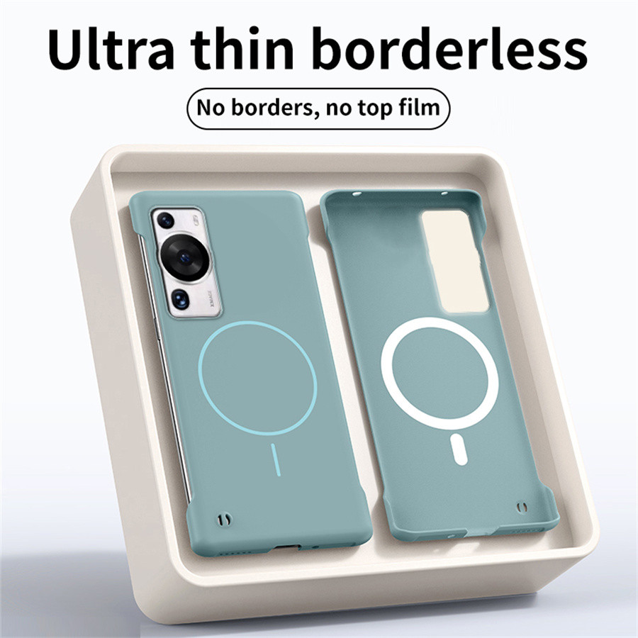 Ốp điện thoại không khung siêu mỏng cho Huawei P60 Art P50 P40 Pro Pura 70 80 PC siêu cứng từ tính c