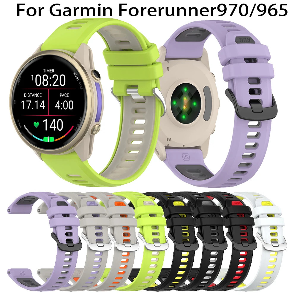 Dây đeo đồng hồ 22mm cho Garmin Forerunner 970 / 965 / 965 Dây đeo đồng hồ thông minh silicon mềm nă
