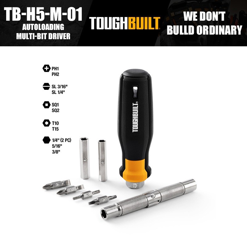 ToughBuilt TB-H5-M-01 Phụ kiện dụng cụ cầm tay trình điều khiển đa Bit tự động tải