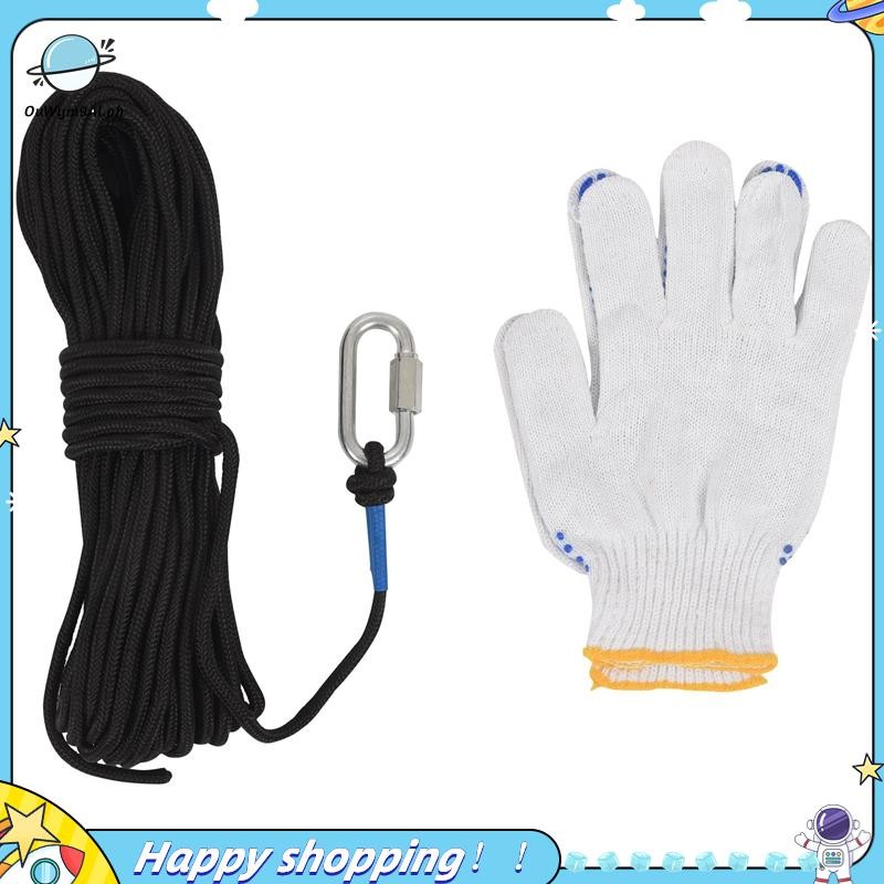 [ouwym9al] Dây nam châm câu cá 20 mét, Dây nặng có khóa an toàn, Dây an toàn cao Nylon đa năng - 65 