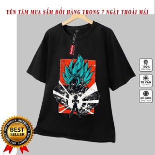 Áo phông nam nữ 7 viên ngọc rồng, Dragon Ball Goku màu đen , cotton co giãn, thoáng mát, 7D-19