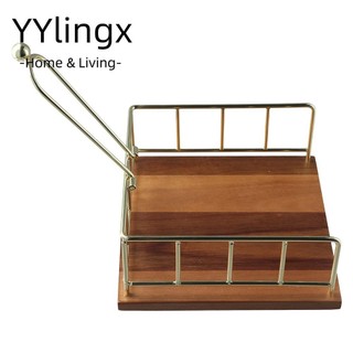 Hộp đựng khăn ăn, Hộp đựng khăn giấy bằng gỗ rèn 19 * 19 * 8.5 / 18 * 18 * 7 CM Đen / Bạc / Vàng, Hộp đựng khăn giấy bằng gỗ / Sắt tinh tế, Giá đỡ ép mặt bàn tại nhà