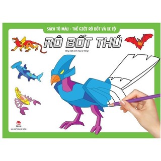 Sách - sách tô màu - thế giới rô bốt và xe cộ rô bốt thú