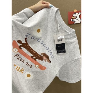 HANUNA Local Brand Áo Thun Phông Form Rộng 100% Cotton BIG SIZE Áo thun ngắn tay in hình con chó con nữ mùa hè phong cách mới Áo thun ngắn dáng rộng dành cho nữ