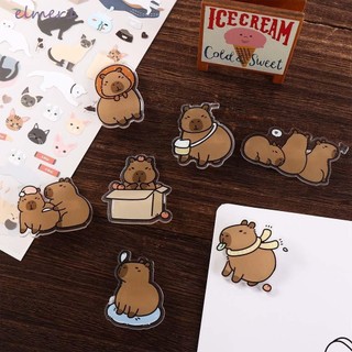 Elmer1 Acrylic Capybara Pin, Kẹp Vú Dễ Thương Capybara Trâm Cài, Hoạt Hình Kapibara Ngộ nghĩnh Sáng Tạo Động Vật Capibara Huy Hiệu Unisex