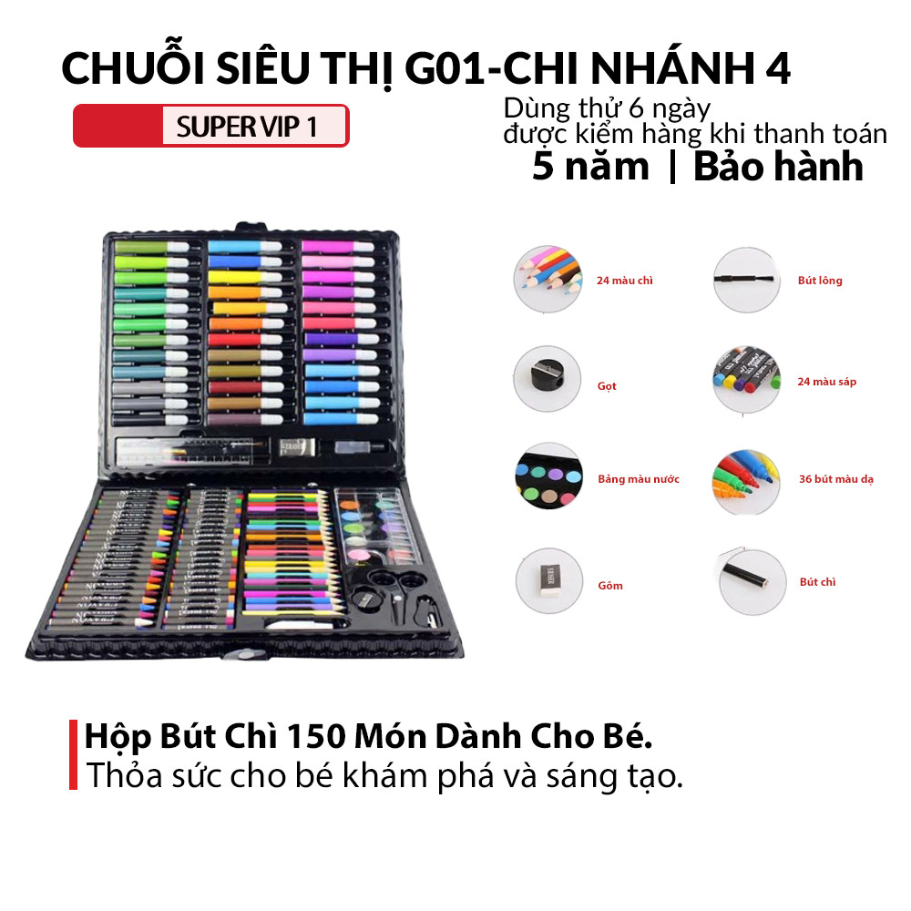 Hộp Bút Màu 150 Món Nhiều Màu Sắc