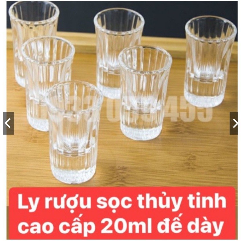 [BỘ 6 LY RƯỢU ĐẸP] SET 06 LY RƯỢU SHOT SỌC 20ML