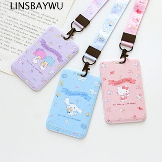 Vỏ đựng thẻ ID bằng nhựa in họa tiết hoạt hình dễ thương kèm dây đeo tiện dụng cho học sinh