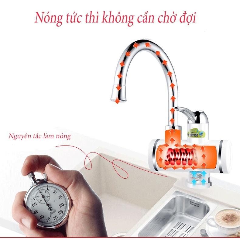 Vòi Nước Nóng Lạnh Trực Tiếp Cao Cấp có màn hình LED hiển thị nhiệt độ, chống giật an toàn