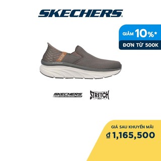 Skechers nam giày thể thao đi bộ slip-ins sport d'lux walker walking air-cooled memory foam - 232455-brn