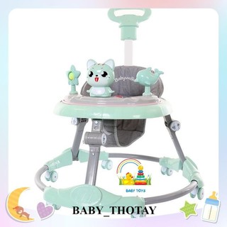 (SHIP HỎA TỐC 1H ) Xe tròn tập đi cao cấp cho bé hình Đorêmon và thỏ có nhạc và đèn  (kết hơp bàn ăn cho bé)