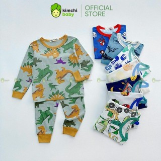 [BÉ 10-25KG] Set Bộ Dài Tay Cotton Borip Cho Bé Trai KIMCHIBABY Hoạ Tiết KL,Bộ Quần Áo Dài Tay Cho Bé Mặc Nhà KD413