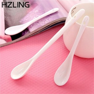 Bộ 1/3 Muỗng Ăn Tráng Miệng/Uống Cà Phê Cỡ Nhỏ/Lớn Màu Trắng Trơn Tiện Dụng Cho Nhà Bếp