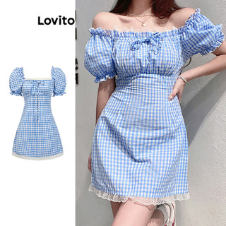 Lovito Váy họa tiết kẻ sọc thông thường cho nữ L82AD133