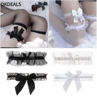 OKDEALS ren đeo đùi co giãn đính nơ bướm nhiều màu thời trang gợi cảm cho cô dâu trong tiệc cưới