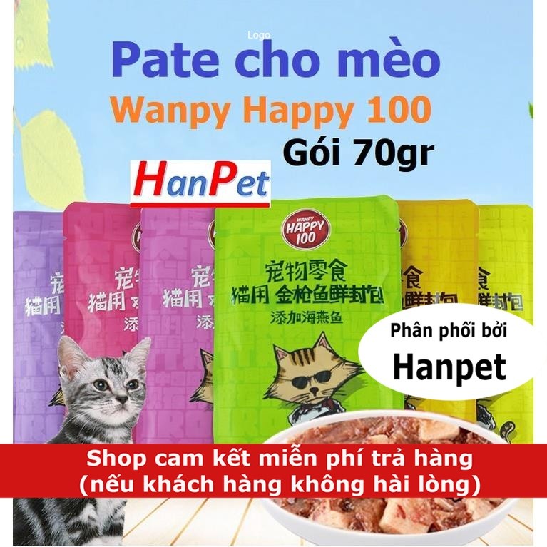 Pate cho mèo Wanpy Happy 70gr