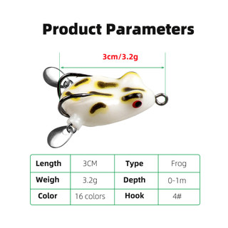 Mồi Ếch Mềm Câu Cá 3cm / 4.2g Thìa Đôi Đúc Mềm Mồi Ếch Mini