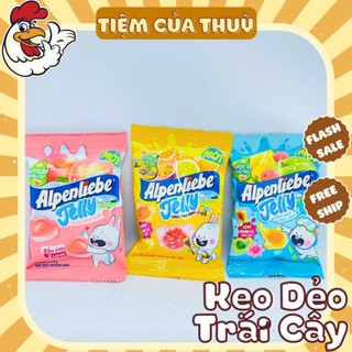 Kẹo Dẻo Nhân Trái Cây Alpenliebe Jelly Biển Xanh - Đào Tim 24G, Tiệm ăn vặt Thuỳ Bùi