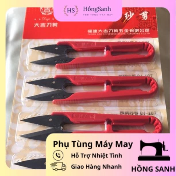 Kéo bấm chỉ nhựa đỏ vĩ 12 cây