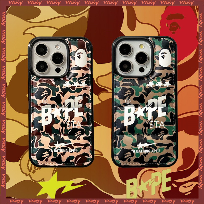 A Bathing Ape STA ngụy trang cổ điển BAPE Down jacket Vỏ điện thoại Thích hợp cho IPhone16 16Pro 16P