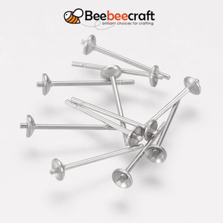 100-300pc Bông tai đinh tán bằng thép không gỉ 304 chống mài mòn cho hạt khoan nửa màu thép không gỉ 14x0.7 ~ 3mm