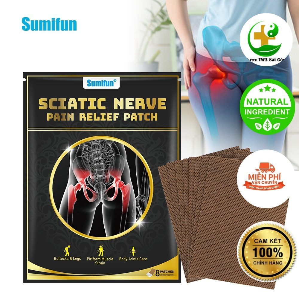 8 Miếng Dán Đau Thần Kinh Tọa, Đau Nửa Người, Đau 1 Bên Hông, ... thành phần thảo dược cùng gốm hồng ngoại xa_Cực Rẻ