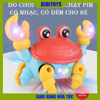 Đồ chơi con cua chạy pin có phát nhạc và đèn cho bé