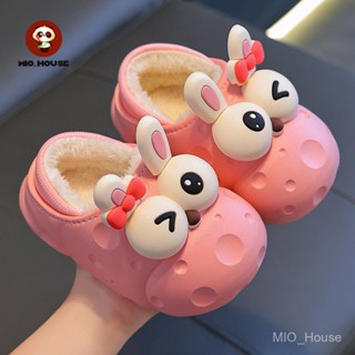 Dép bông cho bé gái giày bông trẻ em bọc bông không thấm nước có lớp nhung giữ ấm mùa đông