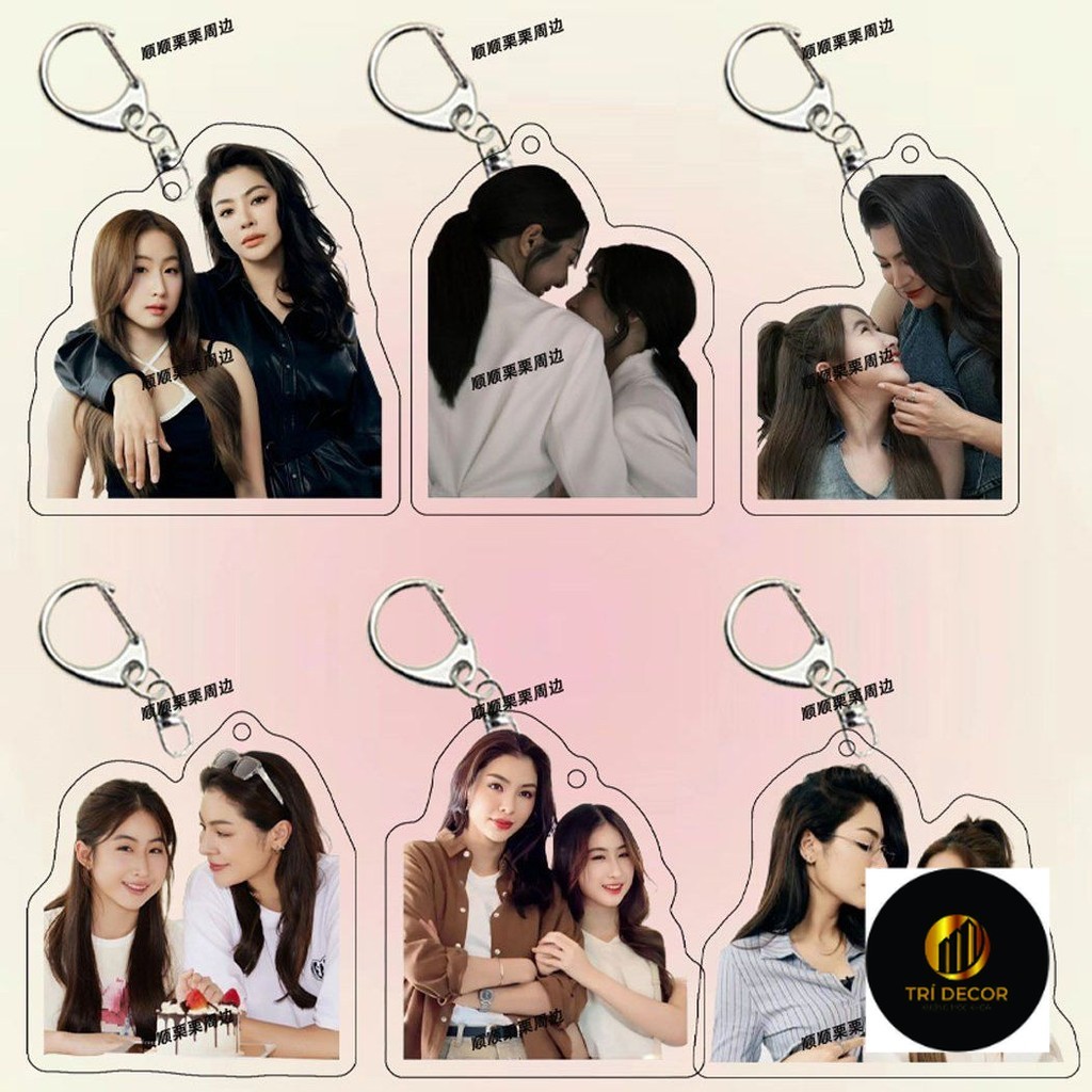 Tình Yêu Đổ Trống Hàng Hóa faye yoko Acrylic Móc Khóa Túi Hai Mặt Hỗ Trợ Mặt Dây Chuyền LF9.18