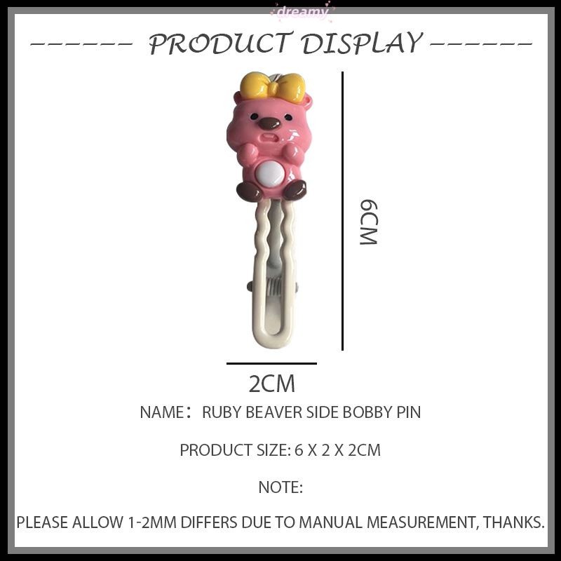 Dreamy Dễ Thương Loopy Kẹp Tóc Hoạt Hình Màu Hồng Nhỏ Hải Ly Kẹp Tóc Bạn Bè Tốt Nhất Bên Kẹp Tóc