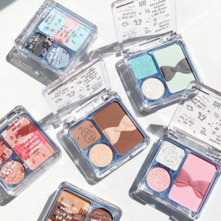 Phấn mắt 4 màu makeup tiện lợi bảng mắt nhiều màu trang điểm nhiều tone bảng phấn mắt