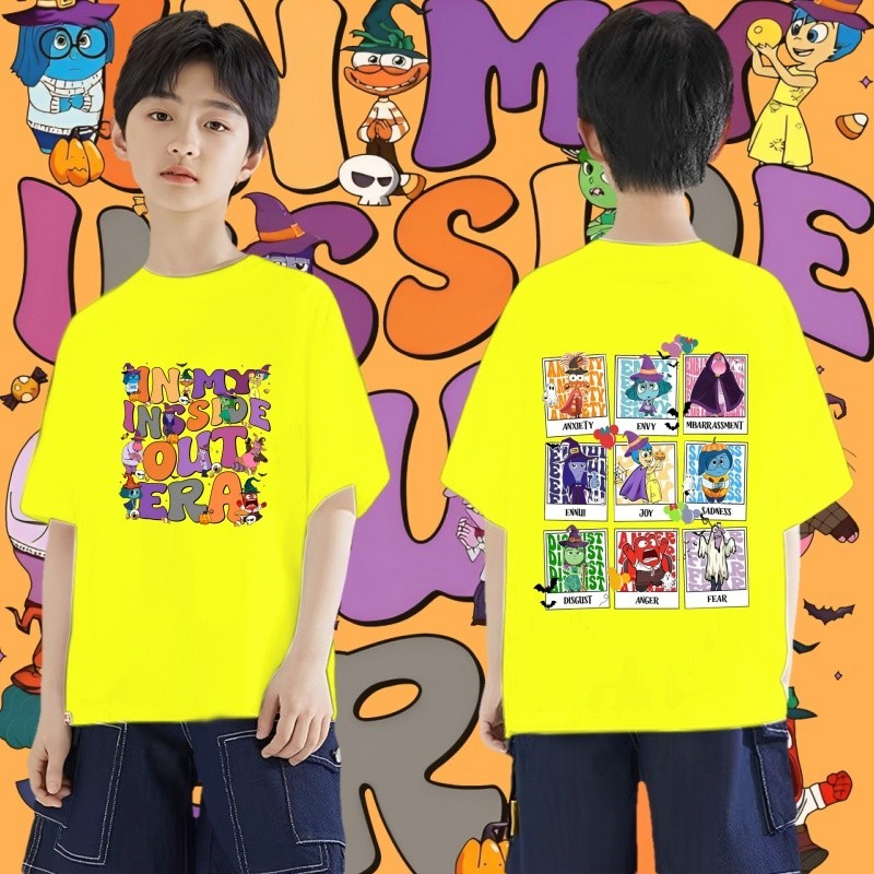 Áo thun trẻ em INSIDE OUT 2 & Halloween Cotton mềm có 8 màu. Bộ 100-150 Cm WS001