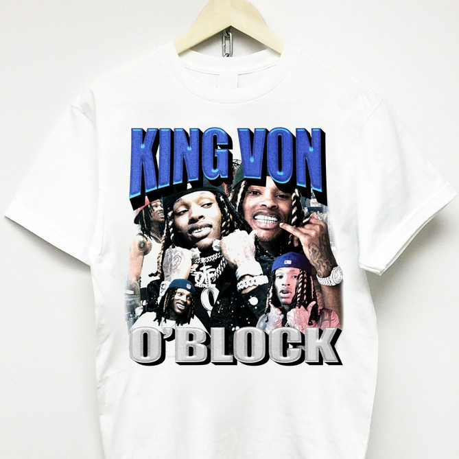 Mới King Von Áo Thun Vtg Rap Tee Trưởng Lil Dork Yachty Playboi Carti Kanye Tour