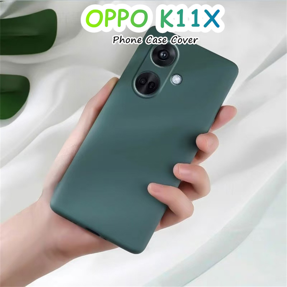 [Yoshida] Dành Cho OPPO K11X Ốp Lưng Silicon Chống Vân Tay Full Ốp Lưng Điện Thoại Màu Trơn Cổ Điển