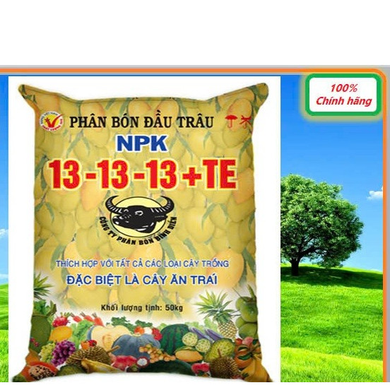 PHÂN BÓN ĐẦU TRÂU NPK 13-13-13+TE chuyên dùng cho rau, hoa, cây cảnh