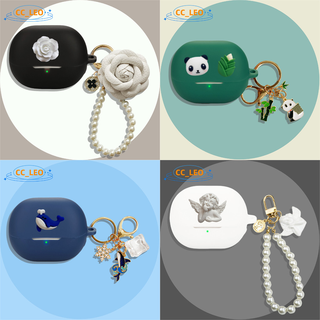 for Baseus BP1 Pro Case Silicone Soft Case Cartoon Panda Pendant Suitable for Baseus M3s Shockproof 