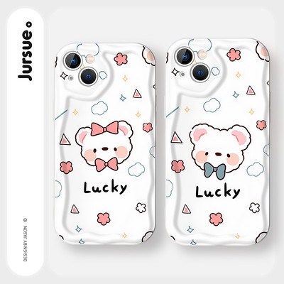 JURSUE Ốp lưng nam nữ cặp đôi dễ thương đẹp hoạt hình Anime độc lạ nghệ thuật ngộ nghĩnh chống sốc chống bẩn mềm cho iPhone 17 16 15 14 13 12 11 PRO MAX SE 2020 X XR XS ip 8 7 Plus
