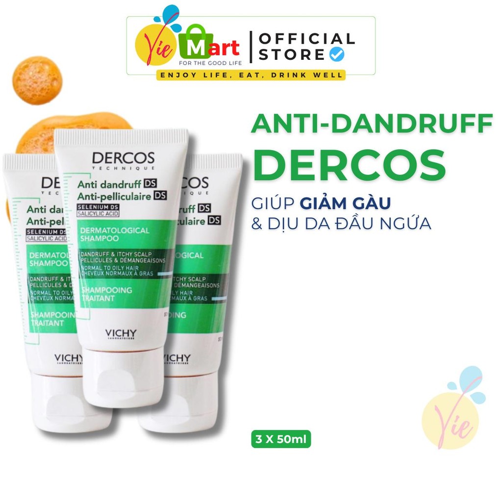 [TRAVELSIZE] Dầu Gội Vichy Dercos Anti Dandruff Giúp Sạch Gàu Cho Da Đầu Dầu, Ngứa