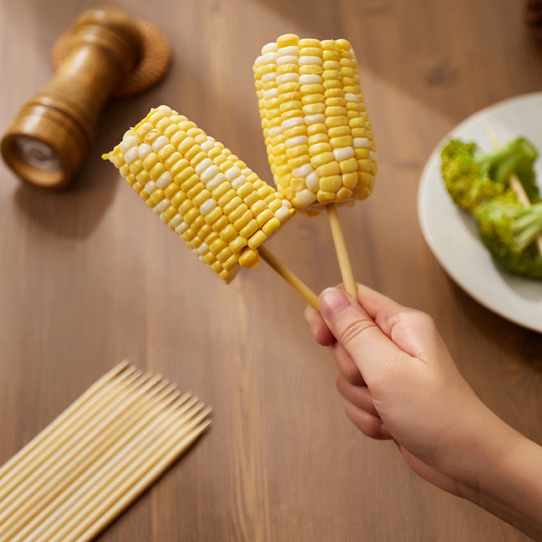Que xiên ngô nướng bằng tre, que ngô trái cây, que xiên tre 5.0mm, que xiên BBQ dày, bán buôn thương