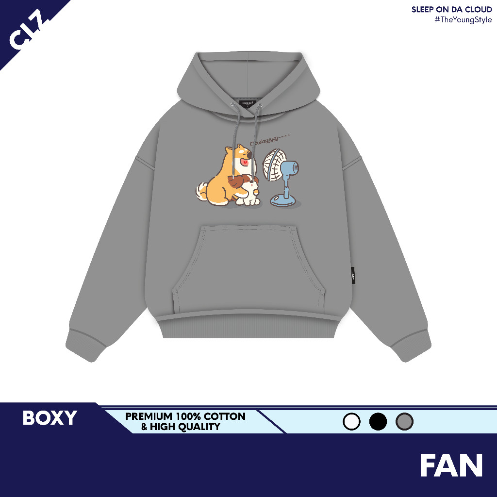 CHÍNH HÃNG Áo khoác hoodie boxy nữ basic khoác hoodie nam form rộng cặp đôi unisex local brand Cloud