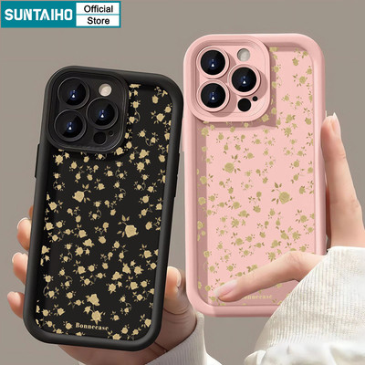 Ốp Điện Thoại Suntaiho Hoa Hồng Vàng Đẹp Họa Tiết Silicon Mềm Cao Cấp Chống Sốc Cho iPhone 11 12 13 14 15 16 Pro Max IP 7 8 Plus Iphon X XS XR Xs max