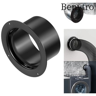 Đầu nối mặt bích tường BENYTRO, Khớp nối ống thông gió tròn ABS, Phụ kiện gia đình Ống thông hơi màu đen Ống thông gió