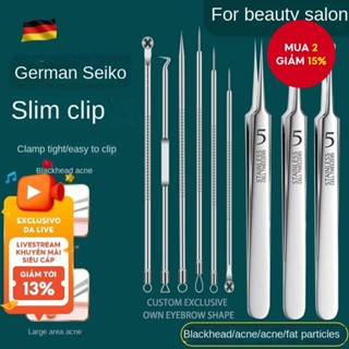 Nhíp Loại Bỏ Mụn Đầu Đen Kẹp Cell – 6 Cái Thép Không Gỉ Với Dụng Cụ Cạo Siêu Sắc & Kẹp Mụn
