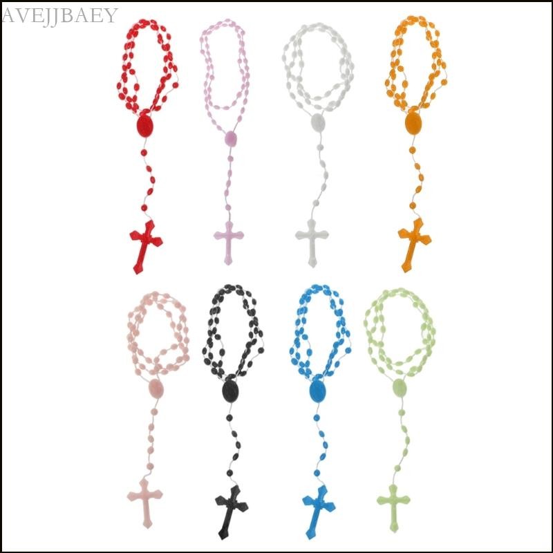 Plastic Rosary Beads Luminous Necklace Catholicism Prayer Religious Jewelry