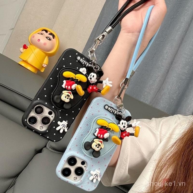 Da Mickey Dung Cho Iphone 15 11 13 12 14 16 13PROMAX 11PROMAX 8PLUS 15PRO 13PRO 14PRO XR X Op Dien T