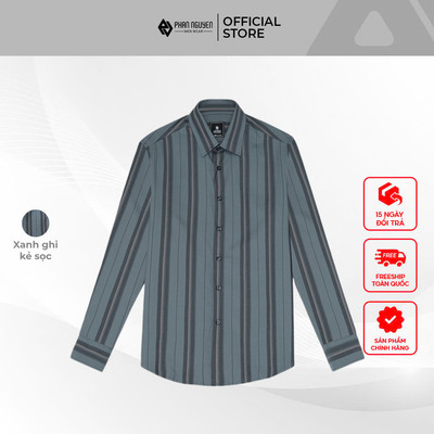 Áo sơ mi nam Phan Nguyễn, chất liệu bamboo cao cấp, mềm mại, thoáng mát form slim fit SMD.1406