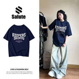  Áo thun nữ form rộng Xanh tím than local brand Salute áo phông cotton 100% âu mỹ girl phố 